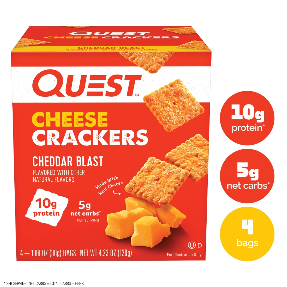 Quest Nutrition Protein Cheddar Blast Cheese Crackers