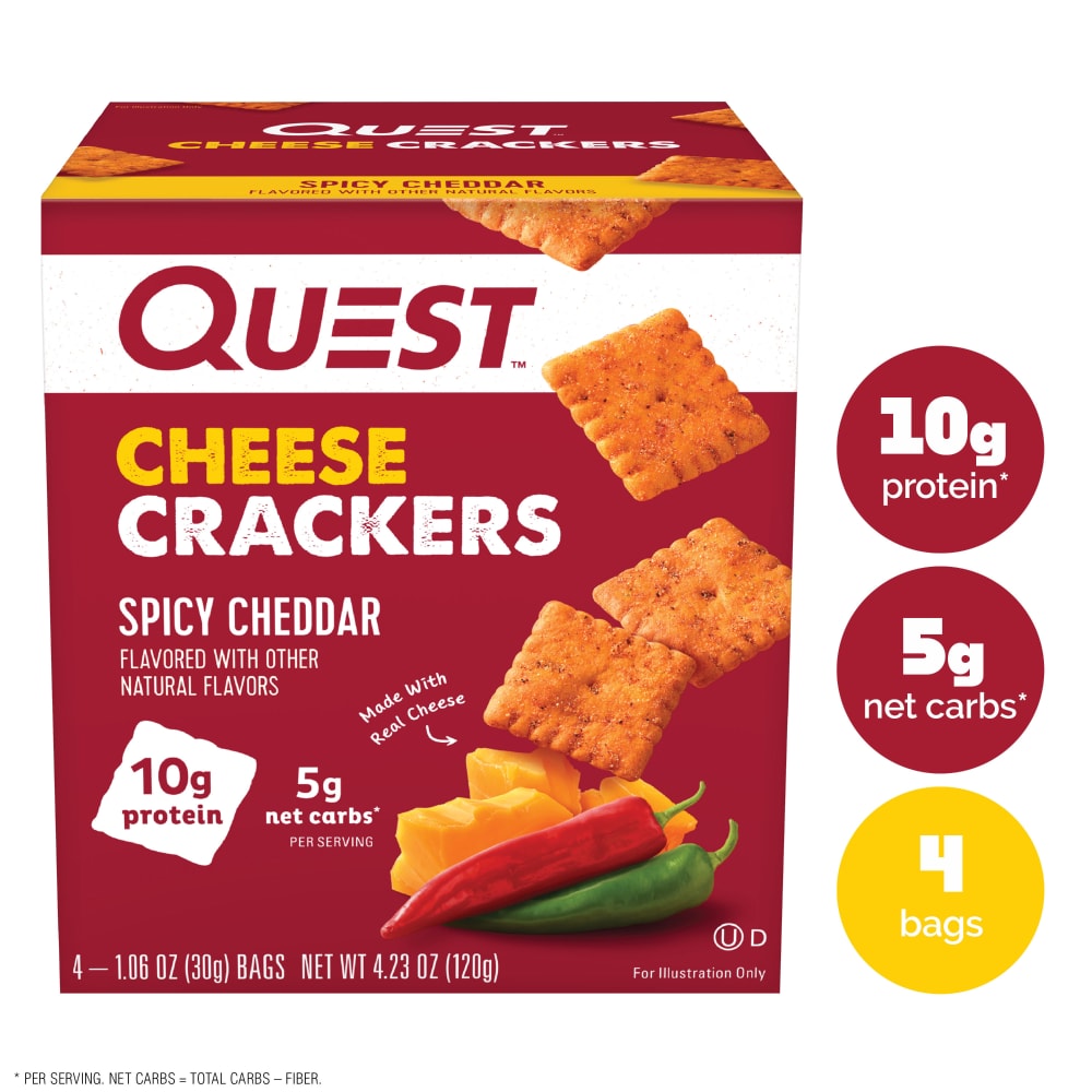 Quest Nutrition Spicy Cheddar Protein Cheese Crackers