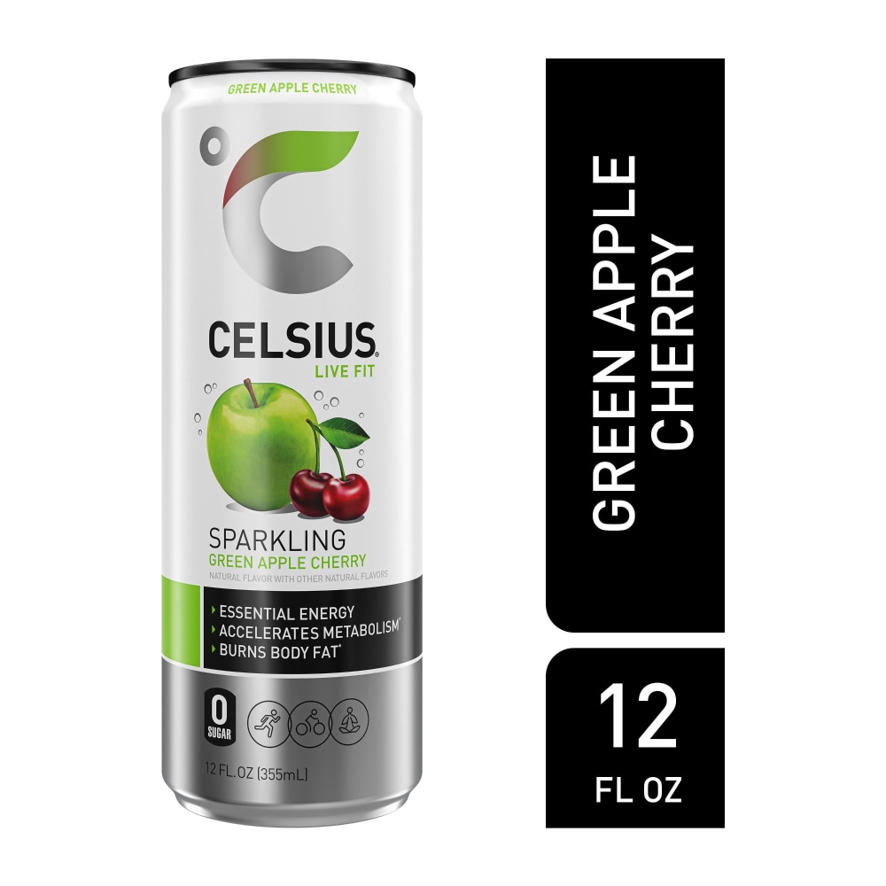 CELSIUS® Sparkling Green Apple Cherry Energy Drink Can