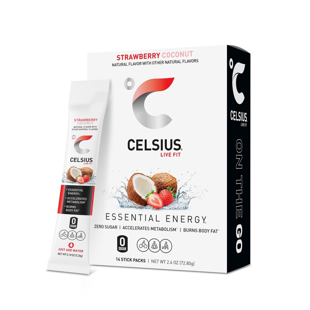 Celsius® Live Fit On The Go Powder Sticks 14 ct – Strawberry Coconut