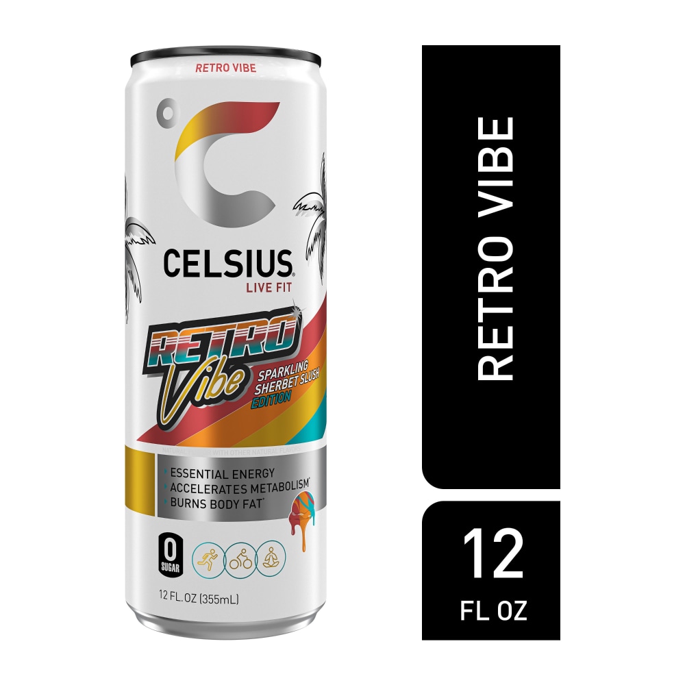 CELSIUS® Sparkling Retro Vibe Energy Drink Can