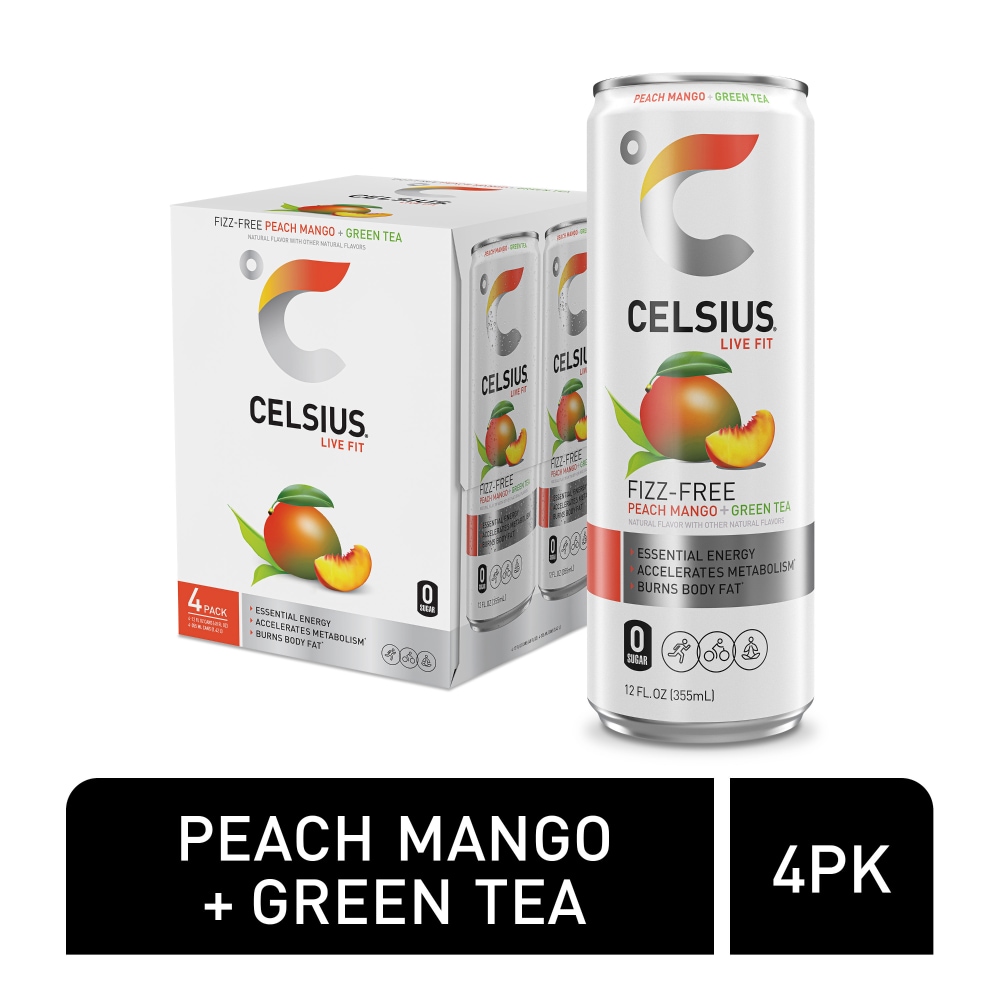 CELSIUS® Peach Mango Green Tea Energy Drink Multipack Cans