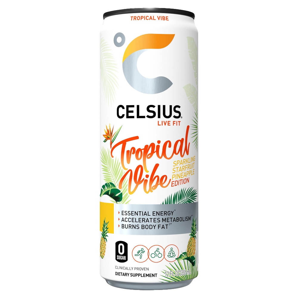 Celsius Sparkling Tropical Vibe 12 Fl Oz