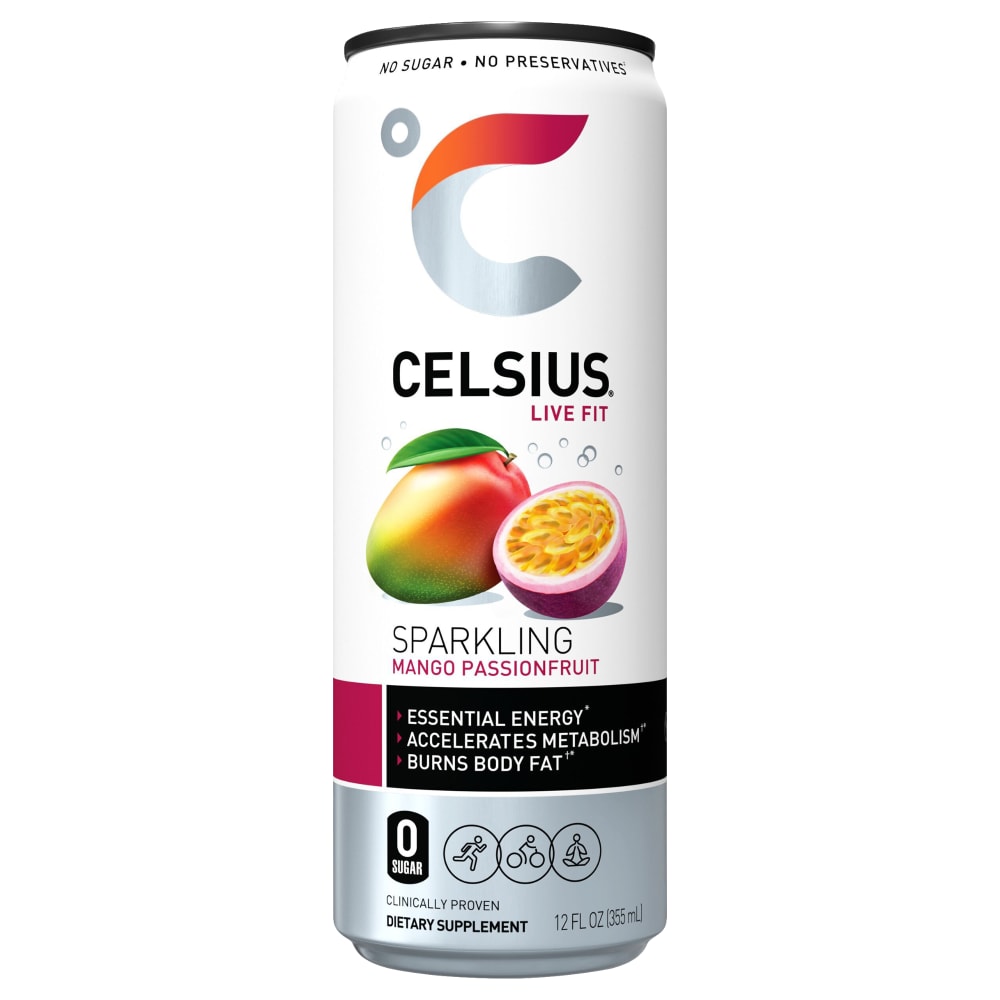 Celsius Mango Passion Fruit Energy Drink 12 Fl Oz