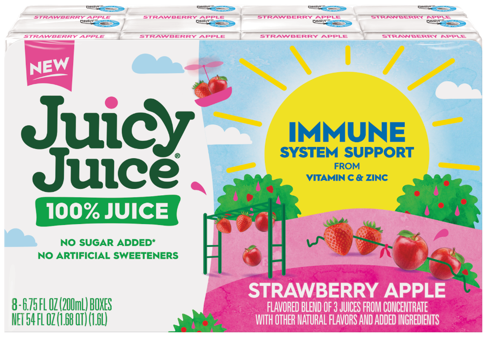 Juicy Juice Immune System Support Strawberry Apple 8/6.75oz – 100% Juice