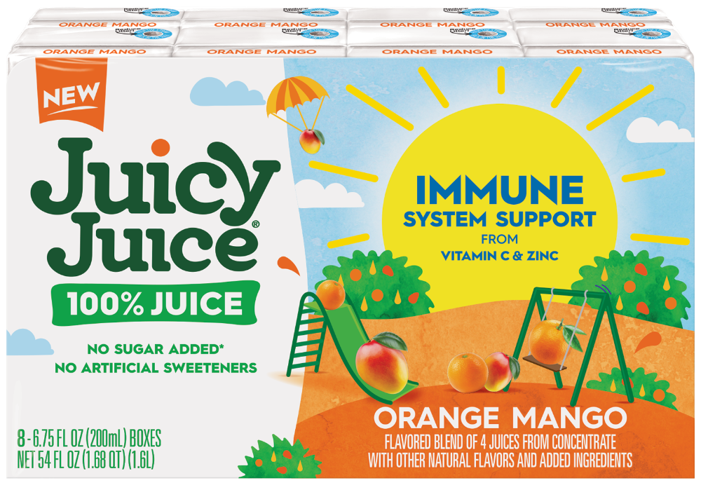 Juicy Juice Immune System Support Orange Mango 8/6.75oz – 100% Juice