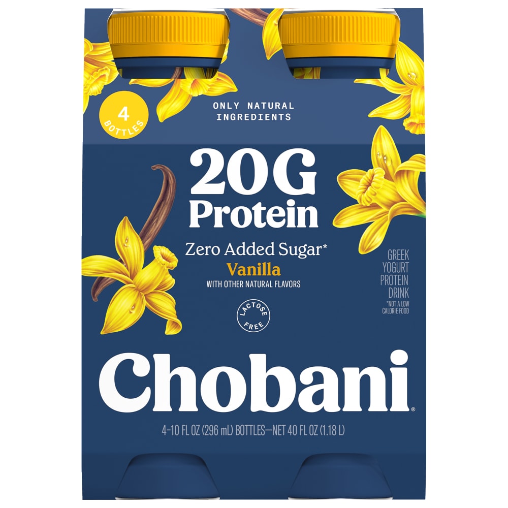 Chobani® 20g Protein Lowfat Greek Yogurt Drink Vanilla 10 fl oz 4PK