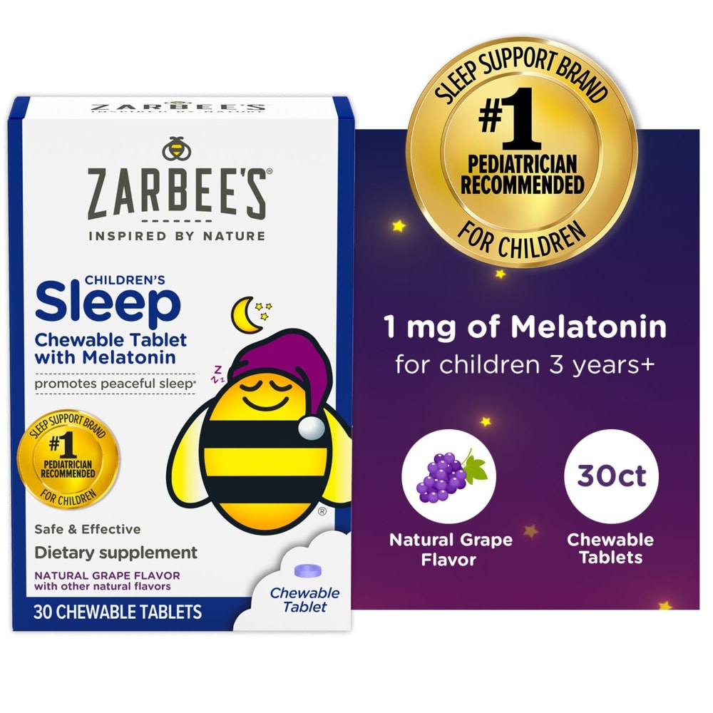 Zarbee’s Children’s Sleep Chewable Tablet With Melatonin Grape