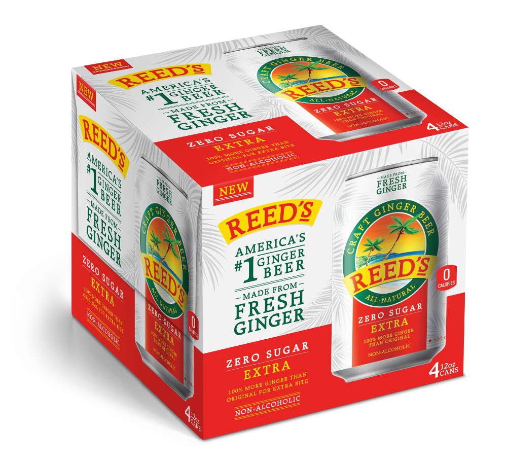 Reed’s Zero Sugar Extra Ginger Beer Cans