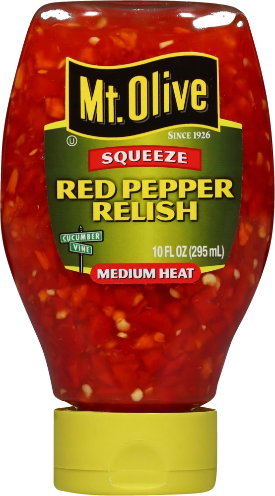 Mt. Olive Squeeze Red Pepper Relish Medium Heat Pickles 10 fl oz