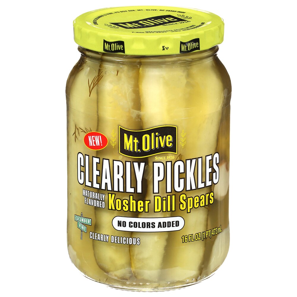 Mt. Olive Clearly Pickles Kosher Dill Spears – 16 fl oz jar
