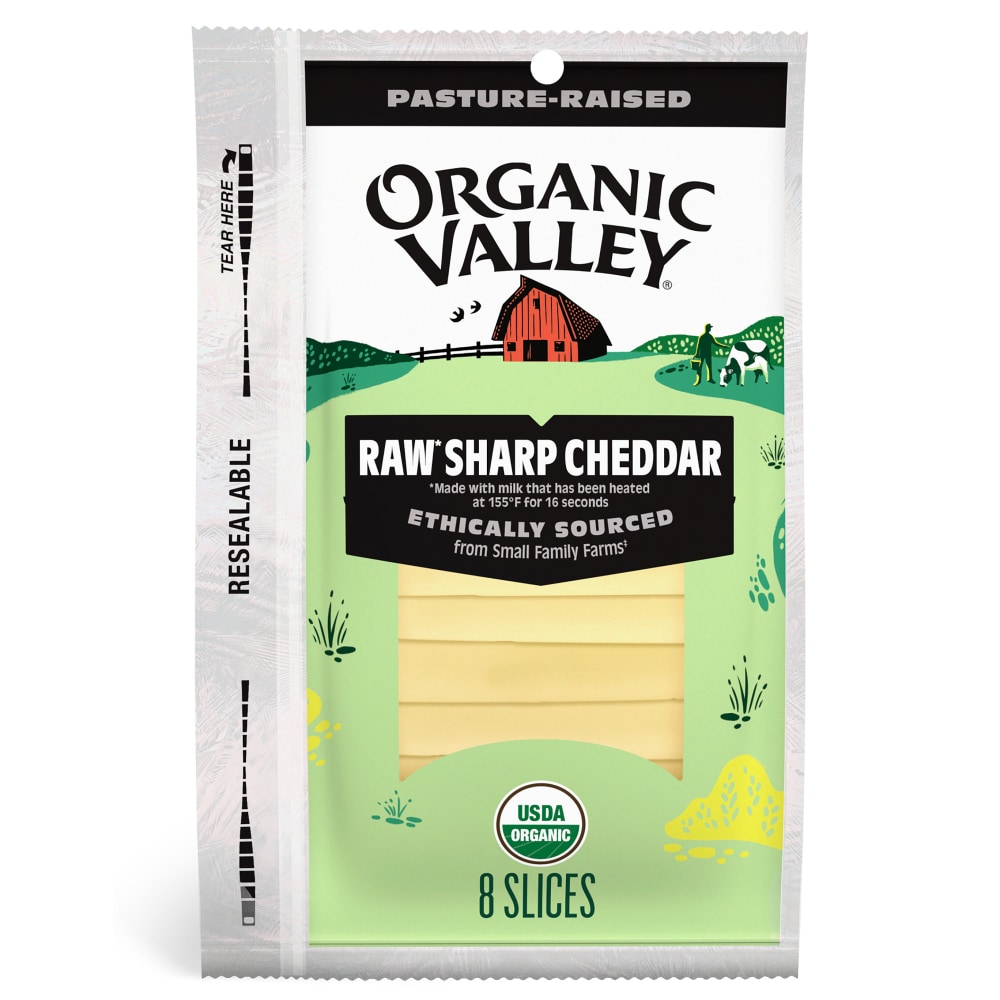 Organic Valley® Organic Raw Sharp Cheddar Cheese Slices, 6 oz