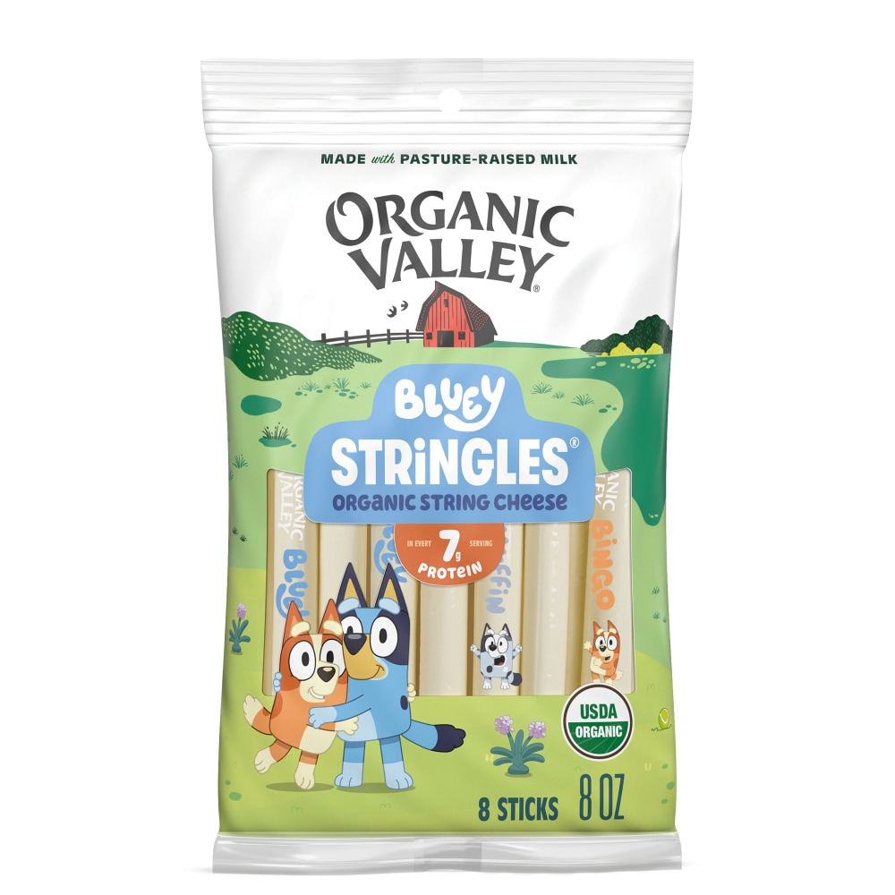 Organic Valley Stringles Bluey Mozzarella String Cheese Snack Sticks