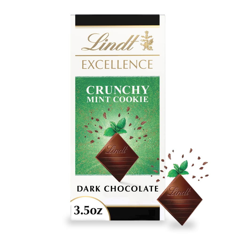 Lindt EXCELLENCE Crunchy Mint Cookie Dark Chocolate Candy Bar