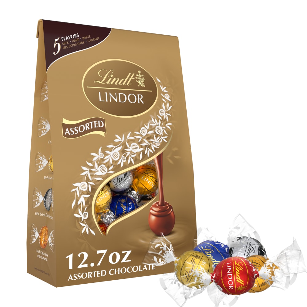 Lindt LINDOR Assorted Chocolate Candy Truffles Bag