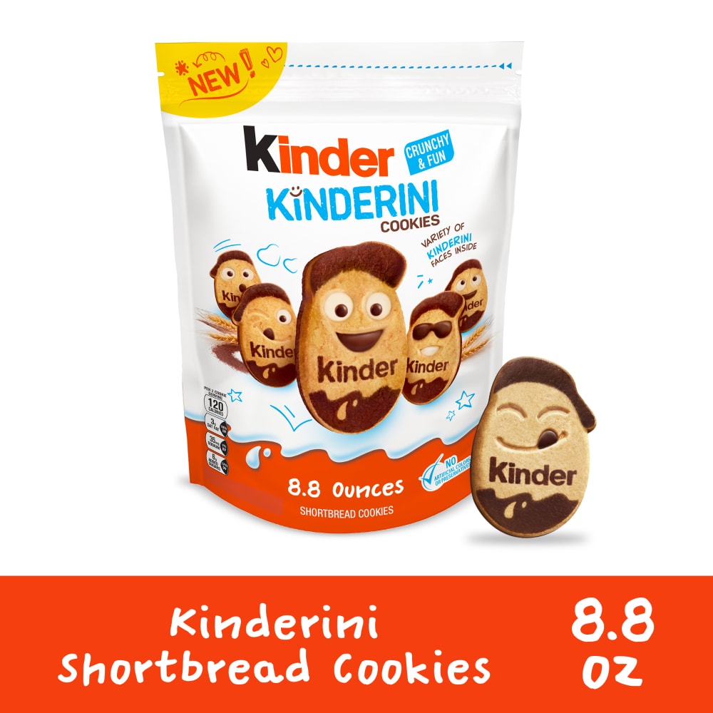 Kinder Kinderini Shortbread Cookies Crunchy Biscuits Snack Resealable Bag