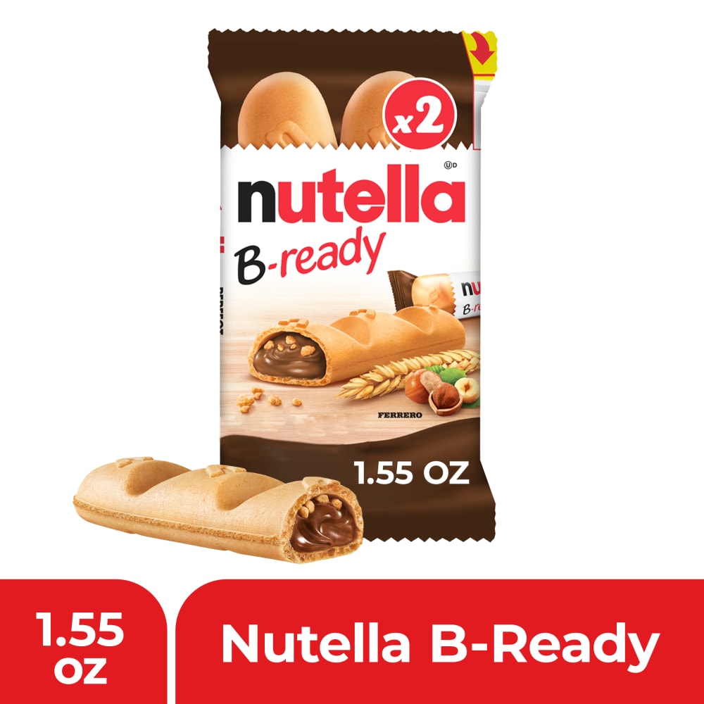 Nutella B-ready Crunchy Wafer Bars Filled with Creamy Hazelnut and Cocoa Spread