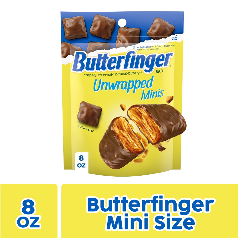 Butterfinger Unwrapped Minis, Chocolatey, Peanut-Buttery, Resealable Bag