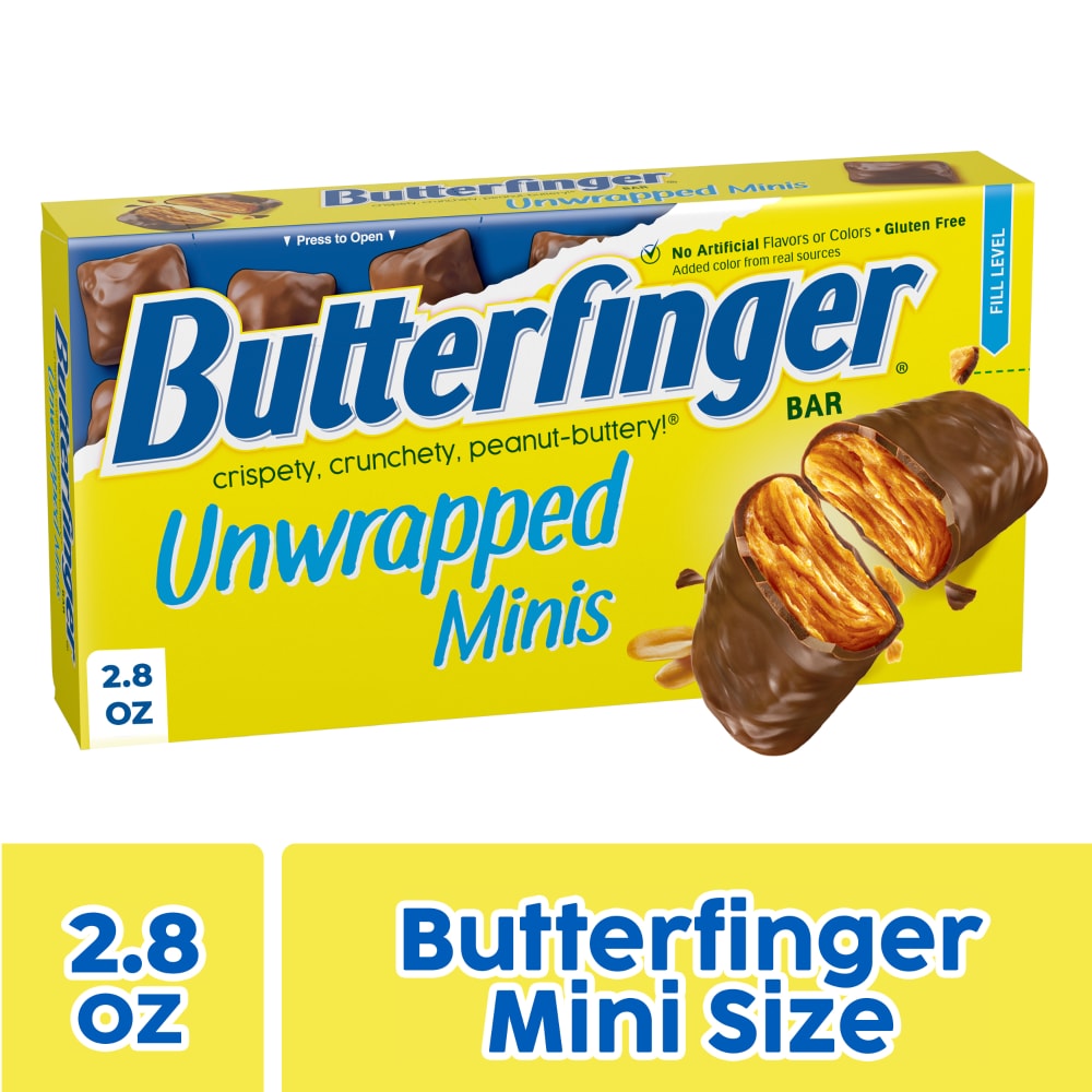 Butterfinger Unwrapped Minis Bars Crispety Crunchety Peanut-Buttery Bites Movie Theater Candy