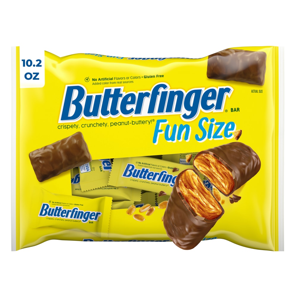Butterfinger Fun Size Candy Bars Crispety Crunchety Peanut-Buttery