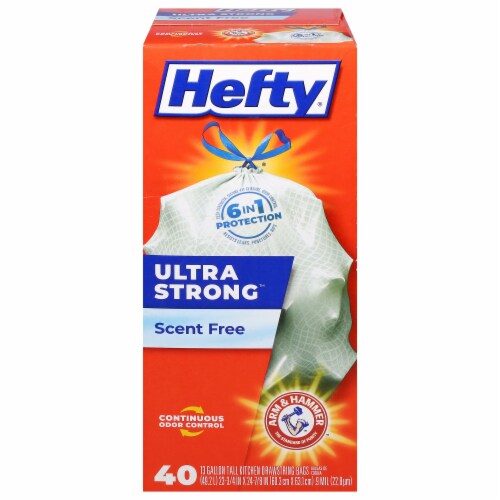 Hefty® Ultra Strong™ Scent Free Arm & Hammer™ Tall Kitchen Drawstring Trash Bags Hefty® Ultra Strong™ Scent Free Arm & Hammer™ Tall Kitchen Drawstring Trash Bags