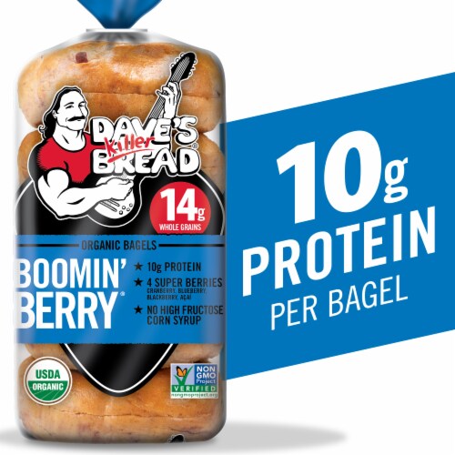 Dave’s Killer Bread® Boomin’ Berry® Bagels, Cranberry, Blueberry, Blackberry and Acai Bagels Dave’s Killer Bread® Boomin’ Berry® Bagels, Cranberry, Blueberry, Blackberry and Acai Bagels
