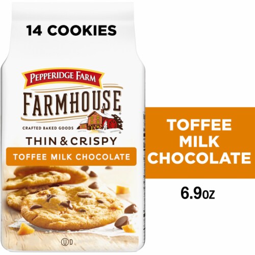 Pepperidge Farm Farmhouse® Thin & Crispy Toffee Milk Chocolate Chip Cookies Pepperidge Farm Farmhouse® Thin & Crispy Toffee Milk Chocolate Chip Cookies