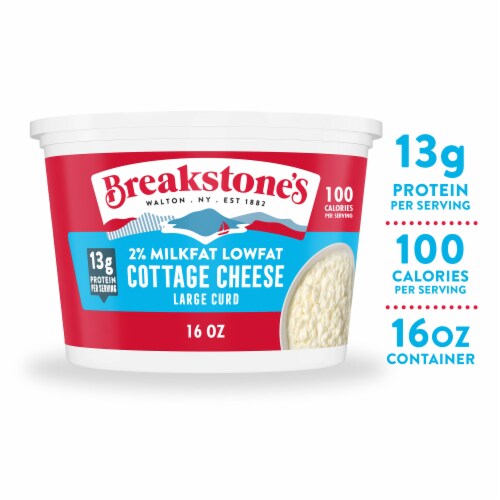 Breakstone’s Large Curd Lowfat 2% Milkfat Cottage Cheese 16 oz Breakstone’s Large Curd Lowfat 2% Milkfat Cottage Cheese 16 oz