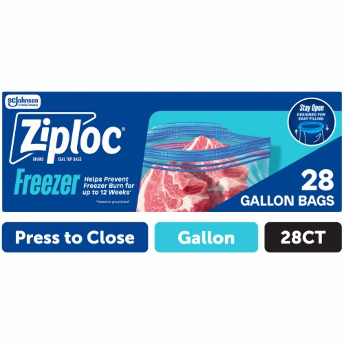 Ziploc® Brand Gallon Freezer Storage Bags, Stay Open Design, Easy to Fill Ziploc® Brand Gallon Freezer Storage Bags, Stay Open Design, Easy to Fill