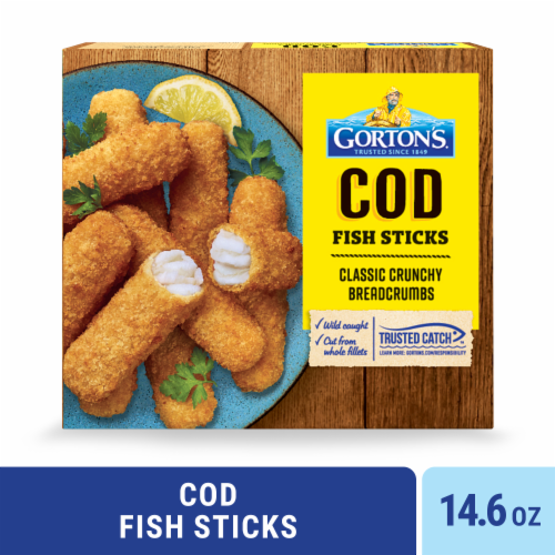 Gorton’s Crunchy Breaded Fish Sticks, Wild Caught Cod, Crunchy Breadcrumbs, Frozen Gorton’s Crunchy Breaded Fish Sticks, Wild Caught Cod, Crunchy Breadcrumbs, Frozen