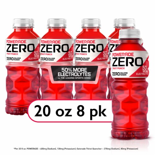 POWERADE® Fruit Punch Zero Sugar Sports Drink Bottles POWERADE® Fruit Punch Zero Sugar Sports Drink Bottles