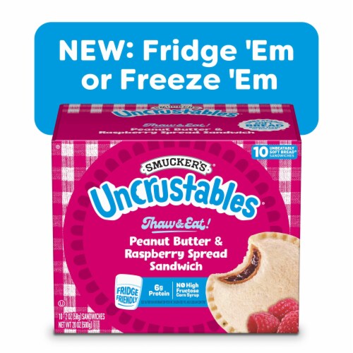 Smucker’s Uncrustables Peanut Butter & Raspberry Spread Sandwiches, 10 Count, 2 Oz. Each, Frozen Smucker’s Uncrustables Peanut Butter & Raspberry Spread Sandwiches, 10 Count, 2 Oz. Each, Frozen