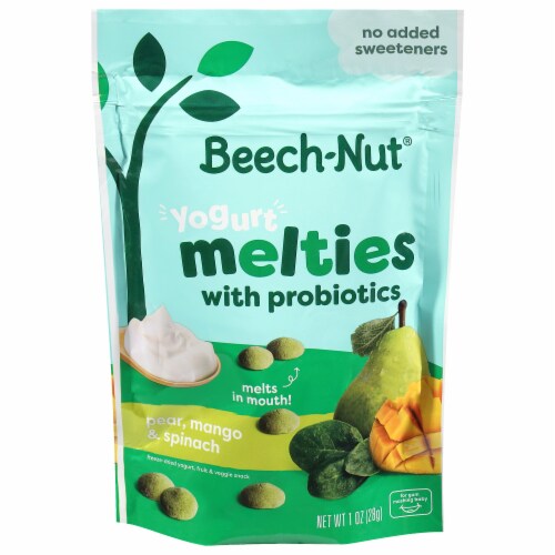 Beech-Nut® Probiotic Melties Stage 3 Pear Mango Spinach & Yogurt Baby Melts Snack Bag Beech-Nut® Probiotic Melties Stage 3 Pear Mango Spinach & Yogurt Baby Melts Snack Bag