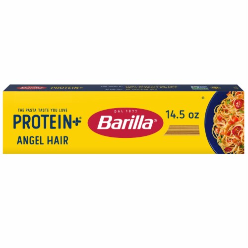 Barilla Protein+ (Plus) Angel Hair Pasta Non-GMO and Kosher Certified Plant Based Protein Pasta Barilla Protein+ (Plus) Angel Hair Pasta Non-GMO and Kosher Certified Plant Based Protein Pasta