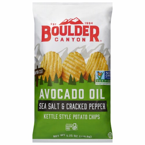 Boulder Canyon® Avocado Oil Sea Salt and Cracked Pepper Canyon Cut Potato Chips Boulder Canyon® Avocado Oil Sea Salt and Cracked Pepper Canyon Cut Potato Chips