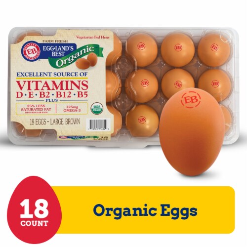 Eggland’s Best 100% USDA Organic Certified Large Brown Eggs, 18 ct Eggland’s Best 100% USDA Organic Certified Large Brown Eggs, 18 ct