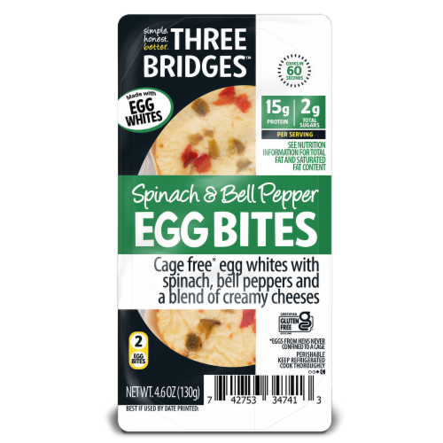 Three Bridges™ Spinach & Bell Pepper Egg White Bites Three Bridges™ Spinach & Bell Pepper Egg White Bites