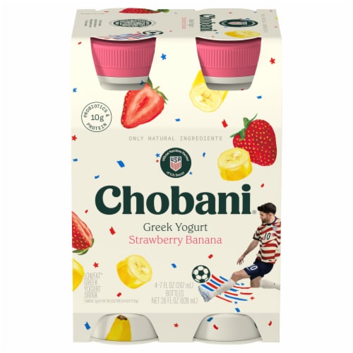 Chobani® Lowfat* Greek Yogurt Drink Strawberry Banana 7 fl oz 4PK Chobani® Lowfat* Greek Yogurt Drink Strawberry Banana 7 fl oz 4PK