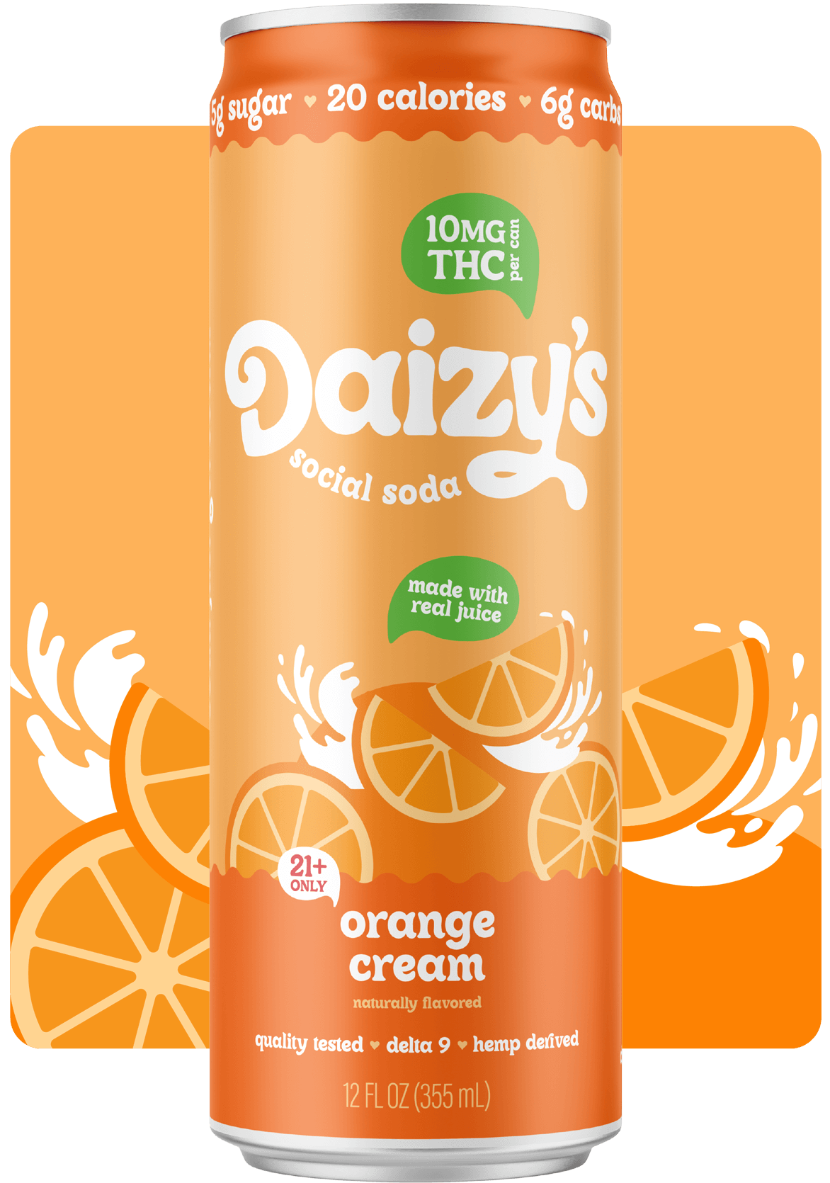 ***Daizy’s Orange Cream Soda 10mg THC 4 Pack 12oz Cans***